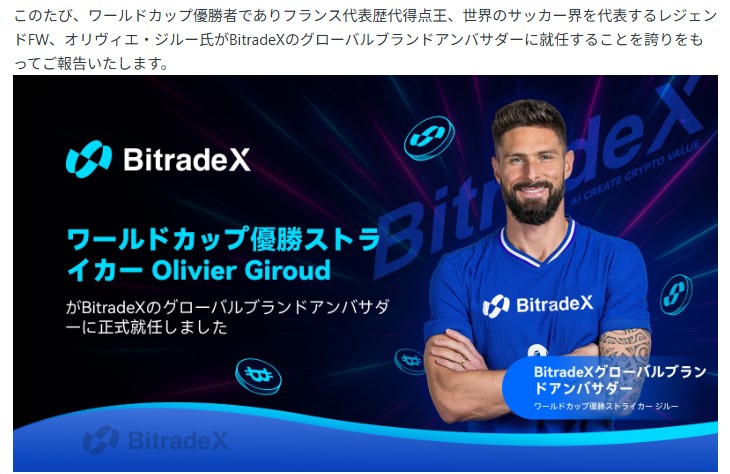 BitradeX公式サイト 切り取り写真