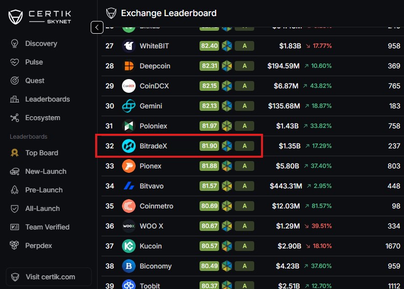 Certik-Skynet総合ランキング 切り取り写真